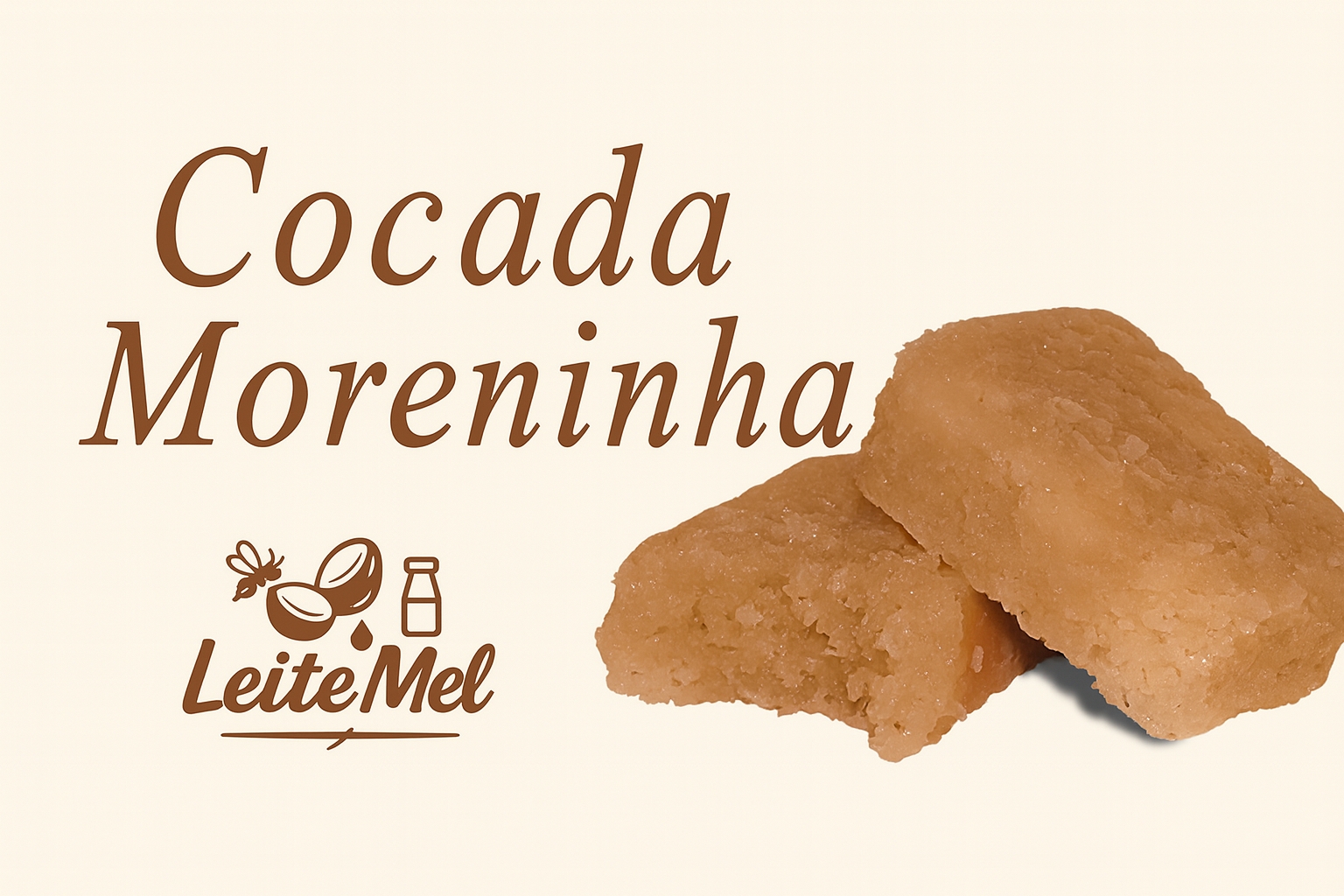 Cocada pingada tradicional 1,1 kg em pote com 20 unidades de 55 g, receita com coco e açúcar